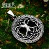 Collana con ciondolo runico dell'albero della vita in acciaio inossidabile Beier