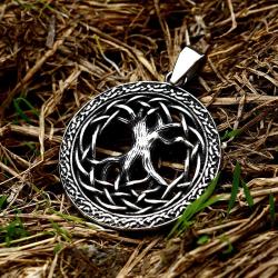Collana con ciondolo runico dell'albero della vita in acciaio inossidabile Beier