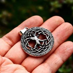 Collana con ciondolo runico dell'albero della vita in acciaio inossidabile Beier