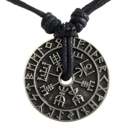 Vintage Rune Pusula Kolye - Erkekler İçin Kolye Ucu Muska
