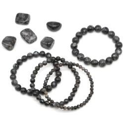 Bracelets en labradorite et larvikite | Cristaux de guérison, bijoux pour couples