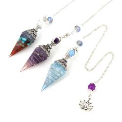 Pendolo di cristallo dei 7 chakra | Gioielli per la guarigione tramite rabdomanzia e Reiki