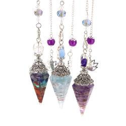 Pendolo di cristallo dei 7 chakra | Gioielli per la guarigione tramite rabdomanzia e Reiki