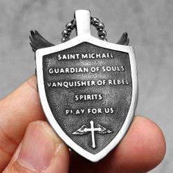 Collana di protezione di San Michele Arcangelo - Acciaio inossidabile