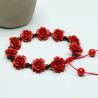 Luxuriöses Armband mit roten Zinnoberrosenperlen | Designergeschenk
