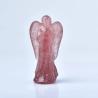 Statue d'ange en quartz fraise naturel - Feng Shui et Reiki
