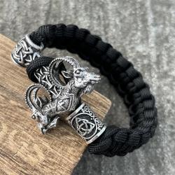 Wikinger-Armband mit Thor-Hammer Mjölnir-Rune – Herren & Damen