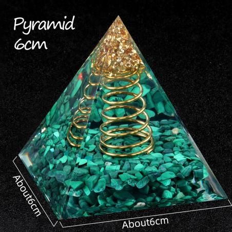 Ornements pyramidaux en turquoise et malachite | Cadeaux d'aura en pierre naturelle