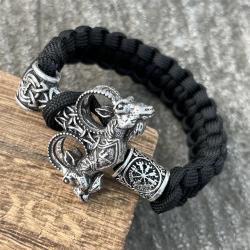 Wikinger-Armband mit Thor-Hammer Mjölnir-Rune – Herren & Damen