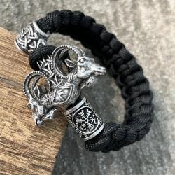 Wikinger-Armband mit Thor-Hammer Mjölnir-Rune – Herren & Damen