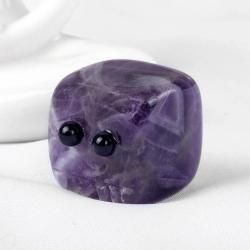 Cube sculpté en améthyste : Cadeau de soin Reiki et de décoration intérieure