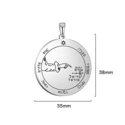 Collier pendentif clé de Salomon - Amulette vintage en acier inoxydable
