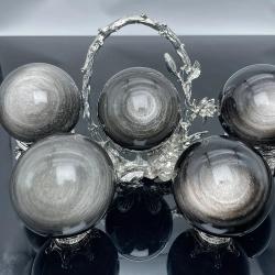 Sfera di cristallo di ossidiana: sfera di guarigione energetica e divinazione