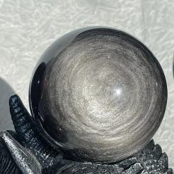 Obsidian-Kristallkugel: Kugel für Energieheilung und Wahrsagerei