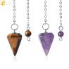 Pendule de guérison Reiki | Pendentif de radiesthésie en pierre naturelle et cristal