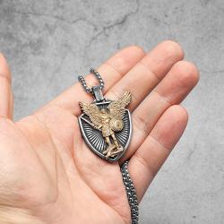 Pendentif Bouclier de Saint Michel Archange - Bijou de Protection et de Foi