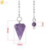 Pendule de guérison Reiki | Pendentif de radiesthésie en pierre naturelle et cristal