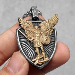 Pendentif Bouclier de Saint Michel Archange - Bijou de Protection et de Foi