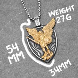 Pendentif Bouclier de Saint Michel Archange - Bijou de Protection et de Foi