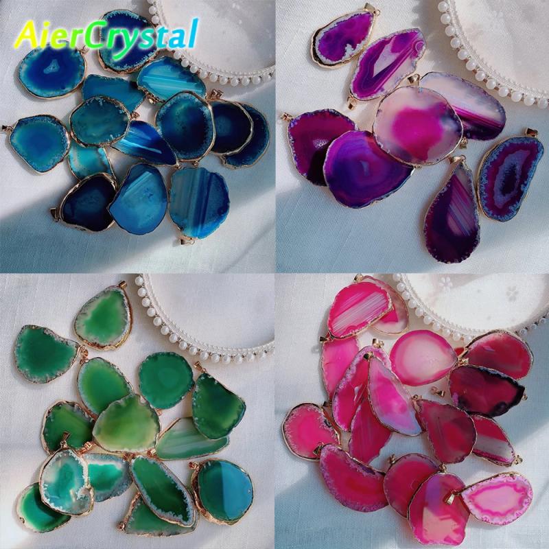 Gold Plated Agate Slice Windchime | Reiki Crystal Jewelry