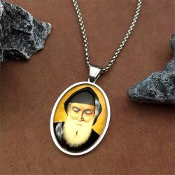 Collier avec médaille de Saint Charbel | Cadeau orthodoxe