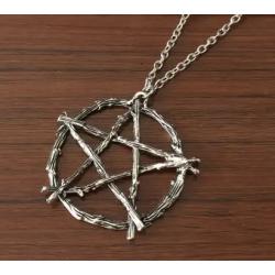 Collana con pentagramma gotico | Ciondolo con spine di rovo e stregoneria