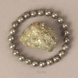 Bracelet en pierre de pyrite naturelle : Stimule la circulation et l'énergie