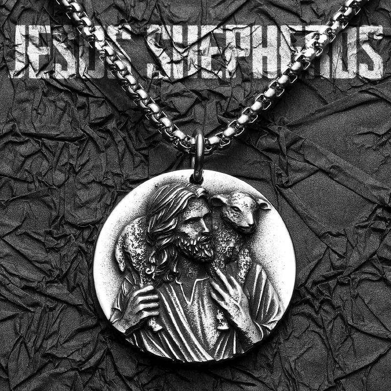 Halskette mit Jesus-Anhänger aus Edelstahl | Christliches Geschenk