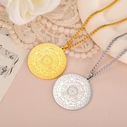 Anhänger aus Edelstahl mit Erzengel- und Siegelmotiv