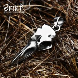 Wikinger-Rabenanhänger: Edelstahl, nordischer Schmuck für Herren