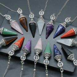 Pendule hexagonal en pierre naturelle pour la divination et la guérison