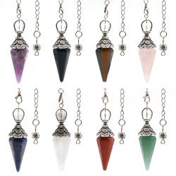 Pendule hexagonal en pierre naturelle pour la divination et la guérison