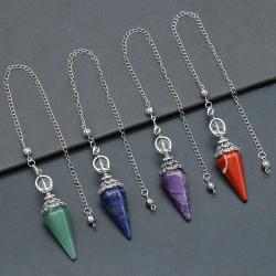 Pendule hexagonal en pierre naturelle pour la divination et la guérison