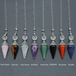 Pendule hexagonal en pierre naturelle pour la divination et la guérison