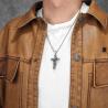 Collana con croce e serpente in acciaio inossidabile - Gioielli punk e alla moda