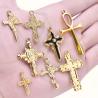 Vergoldete Kreuz- und Ankh-Anhänger | DIY-Schmuckzubehör