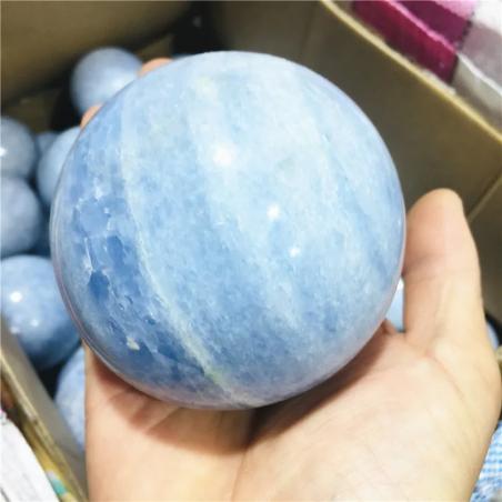 Blaue Calcit-Kristallkugel | Natürlicher Quarz für Reiki & Heilung