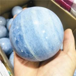 Blaue Calcit-Kristallkugel | Natürlicher Quarz für Reiki & Heilung