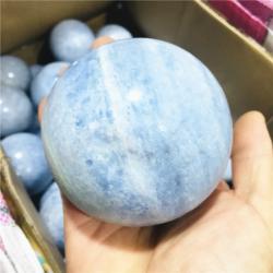 Blaue Calcit-Kristallkugel | Natürlicher Quarz für Reiki & Heilung