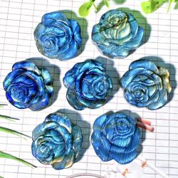 Sculpture de cristal de labradorite rose - Bijoux en pierres précieuses et lithothérapie