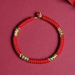 Bracelet Tai Sui de l'année du Cheval : Amulette en corde rouge pour la chance et la protection