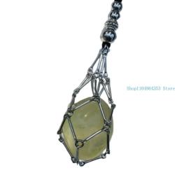 Collier pendentif ajustable en maille | Support et cage pour cristal