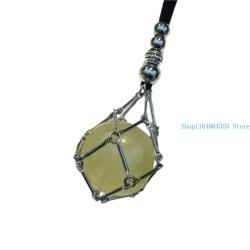 Collier pendentif ajustable en maille | Support et cage pour cristal