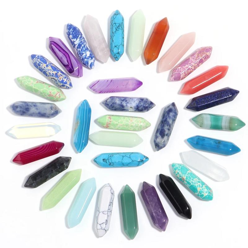 Amethyst- und Achat-Kristallset: 5 sechseckige Steine ​​zum Basteln und Dekorieren