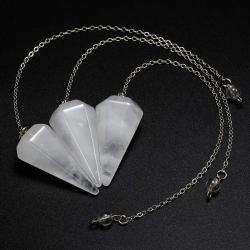 Amethyst & Clear Quartz Pendulums for Divination & Reiki