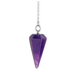 Amethyst & Clear Quartz Pendulums for Divination & Reiki