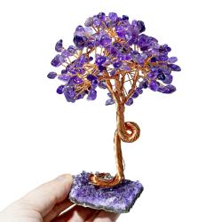 Ametist Kristal Ağaç Süsü - Ametist Şifa ve Enerji
