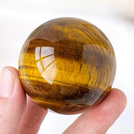 Kaplan Gözü Kristal Küre - Enerji ve Şifa Küresi | Feng Shui Dekorasyonu