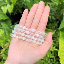 Braccialetto curativo con luce bianca: quarzo, selenite e quarzo ialino