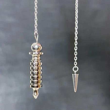 Pendule en métal argenté pour la divination et les soins Reiki